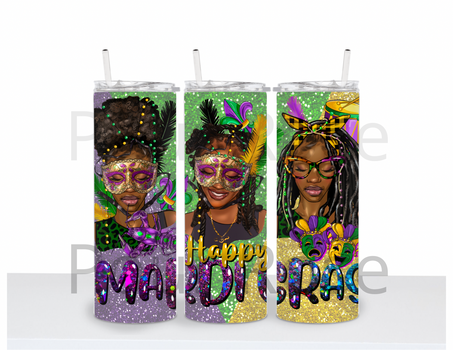 Mardi Gras Tumbler