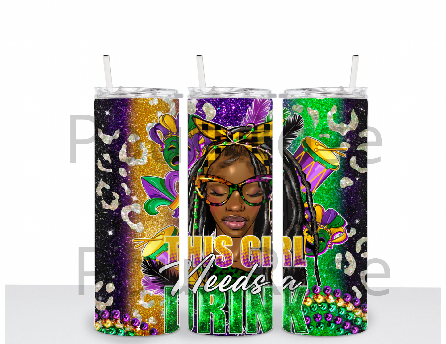 Mardi Gras Tumbler