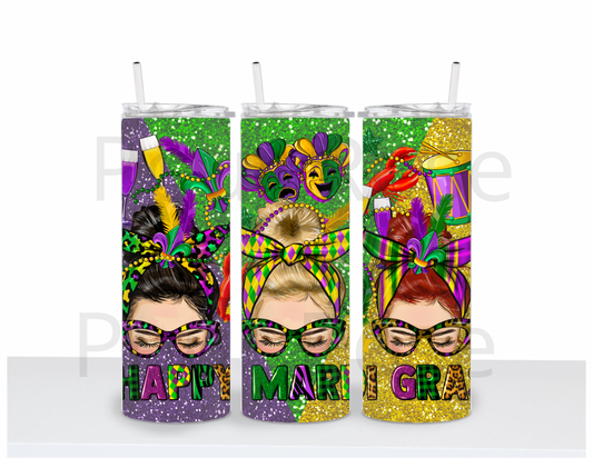 Mardi Gras tumbler